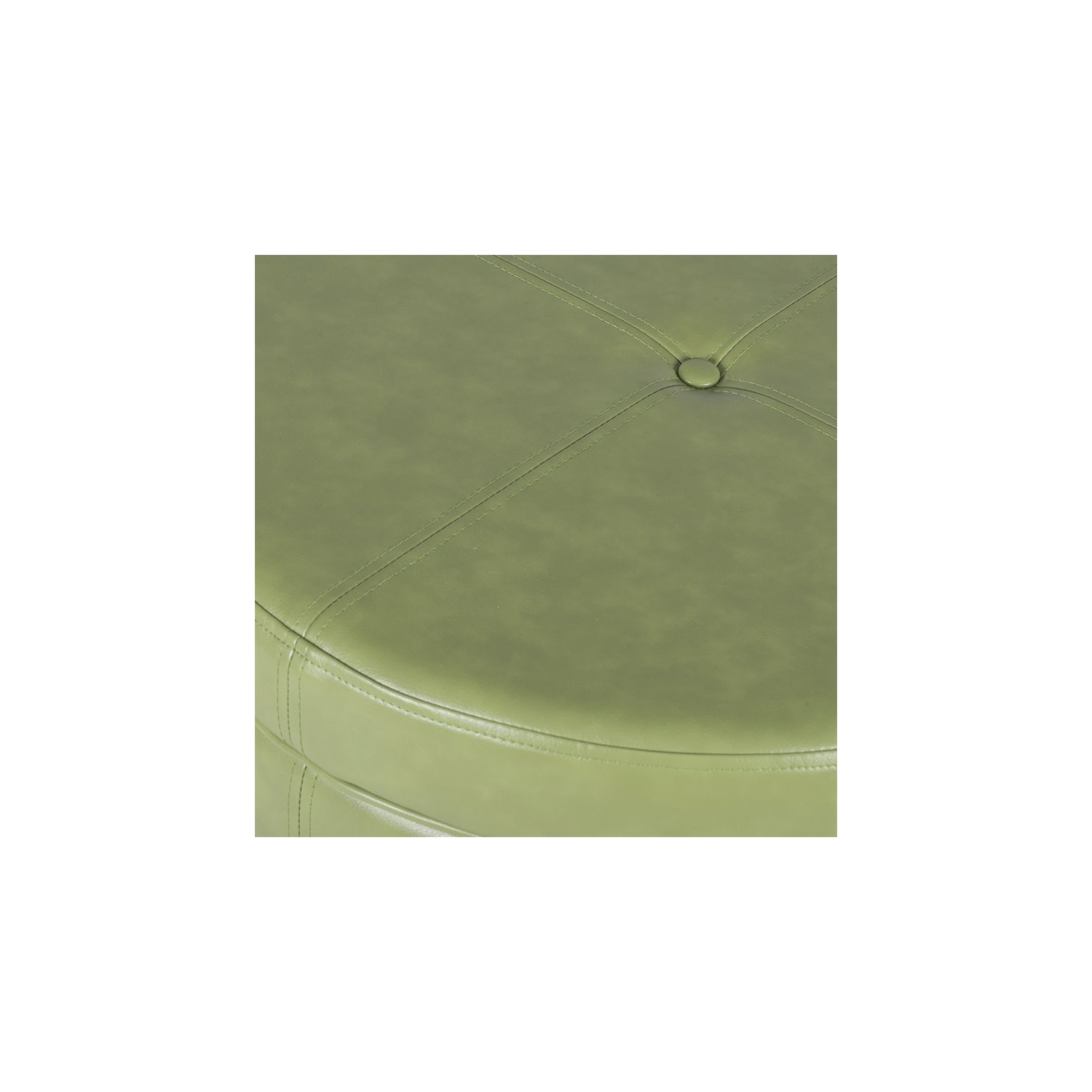 HomePop Transitional Faux Leather Large Storage Ottoman in Green