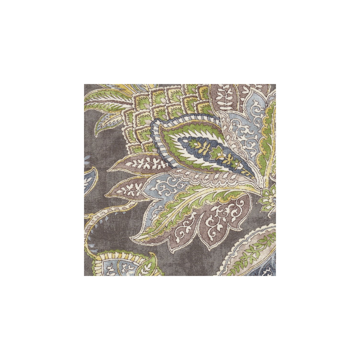 HomePop Square Fabric Floral Pattern Ottoman with Lift Off Lid in Brown/Gray