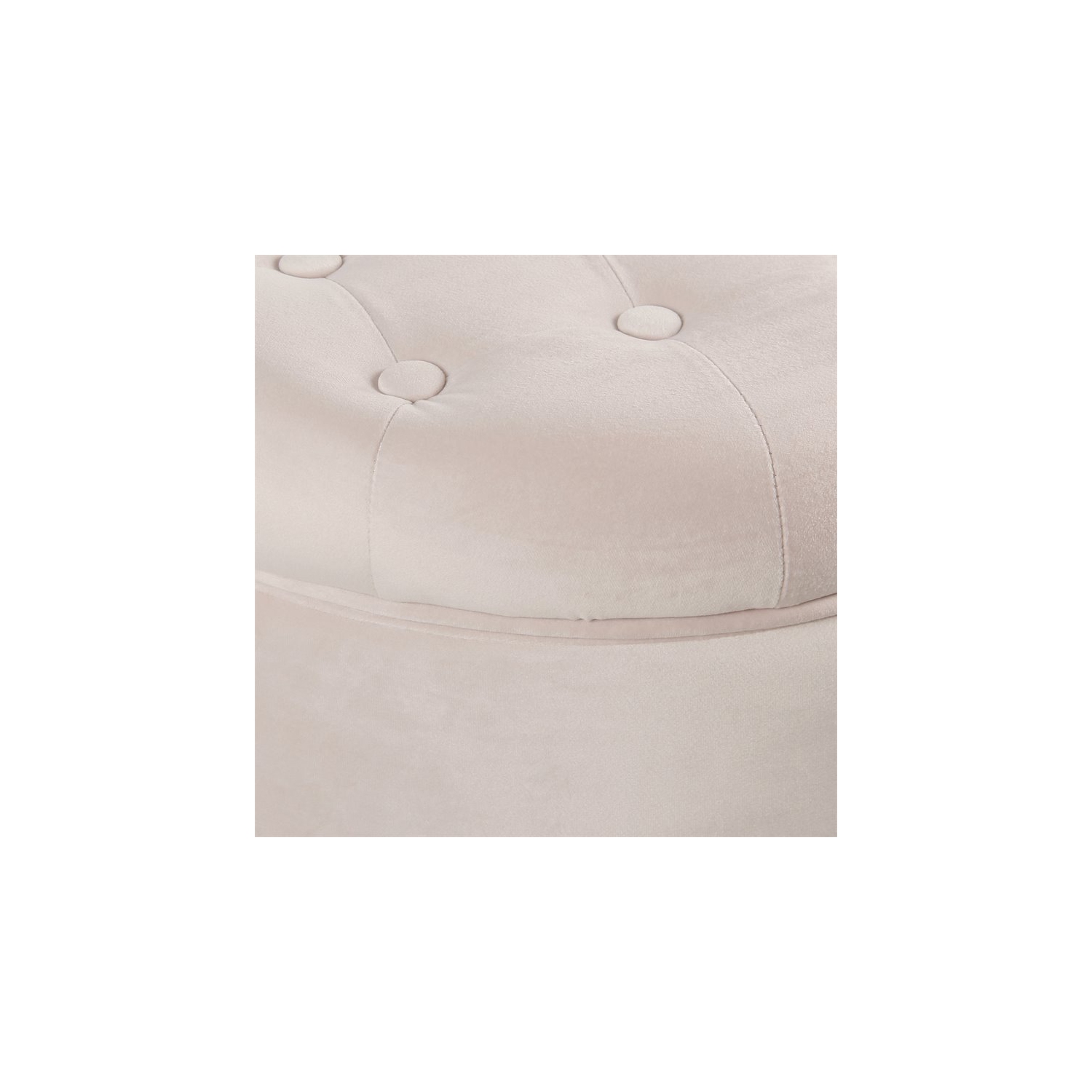 HomePop Round Transitional Wood and Velvet Storage Ottoman in Pink