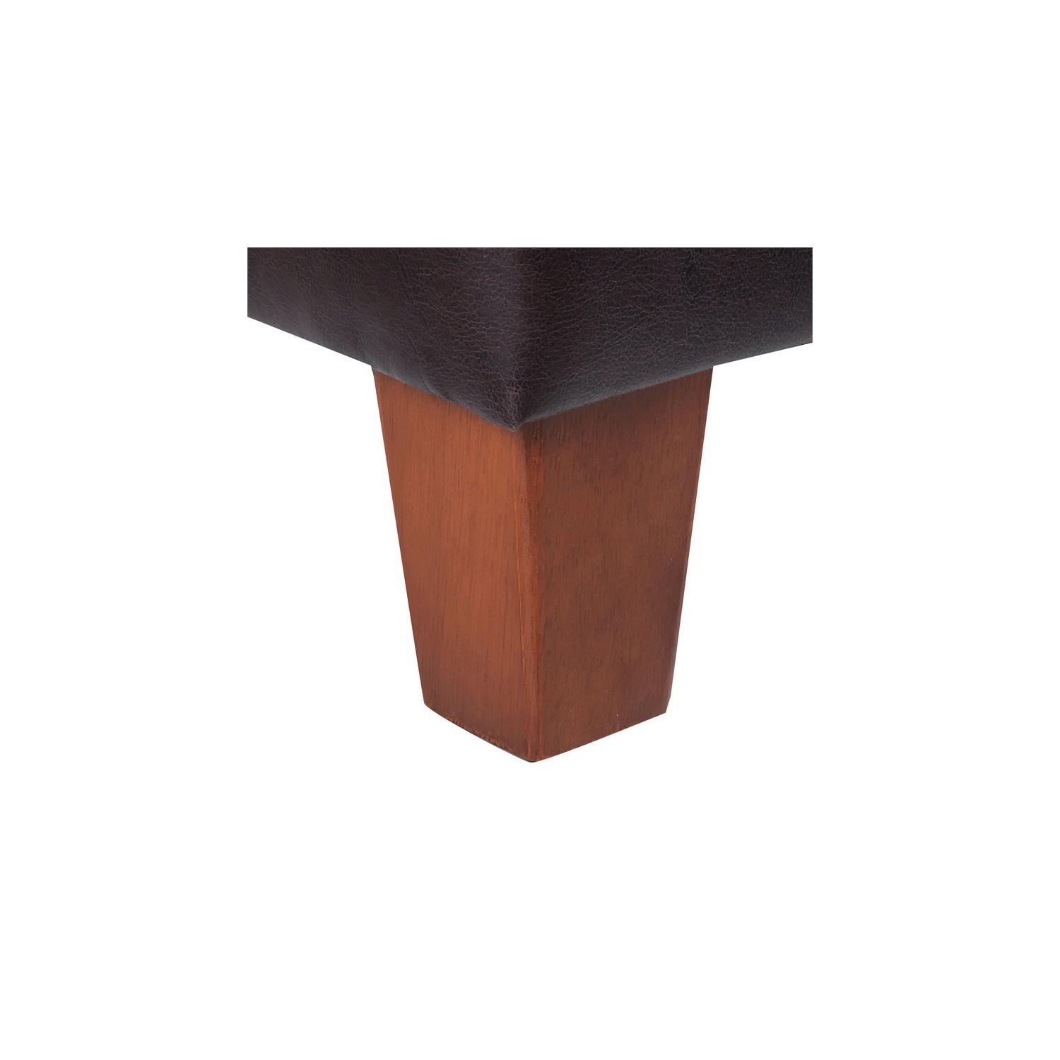 HomePop Transitional Faux Leather Storage Ottoman in Brown Finish