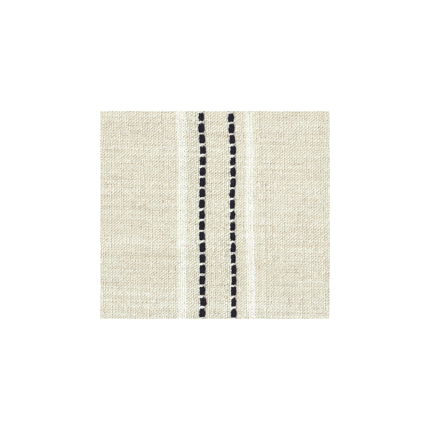 HomePop Modern Metal and Fabric Stripe X-base Ottoman in Black and White