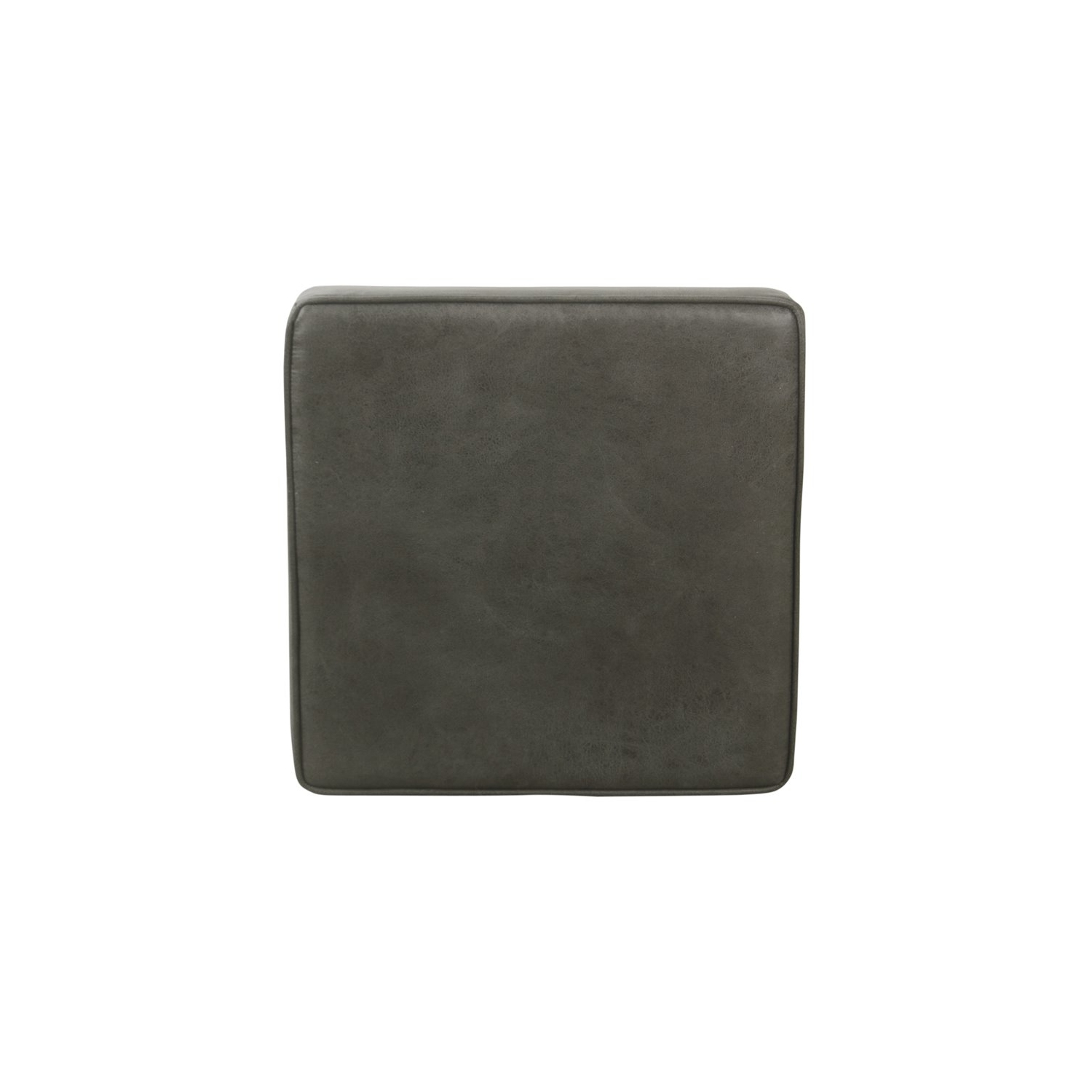 HomePop Square Transitional Faux Leather Ottoman with Lift Off Top in Gray