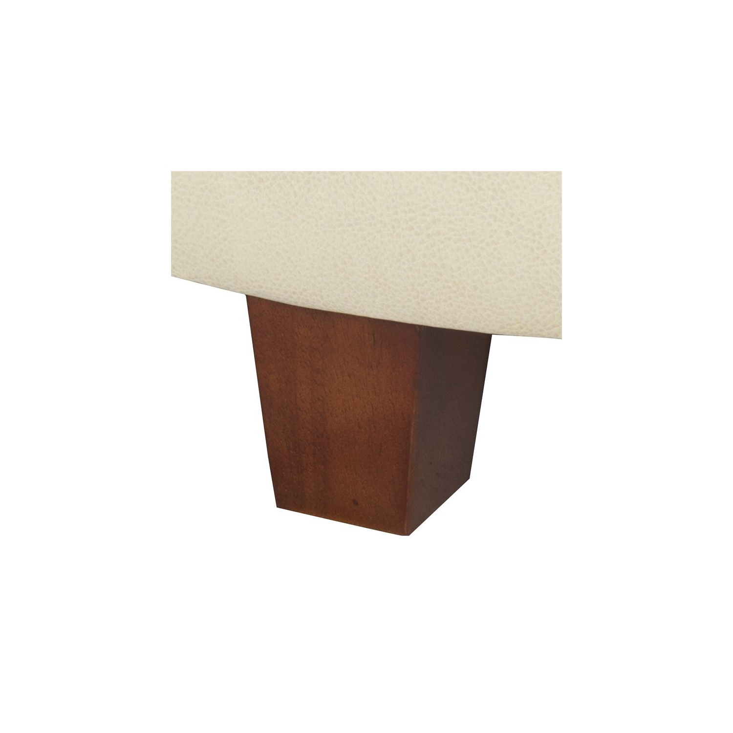 HomePop Transitional Faux Leather Large Storage Ottoman in Cream