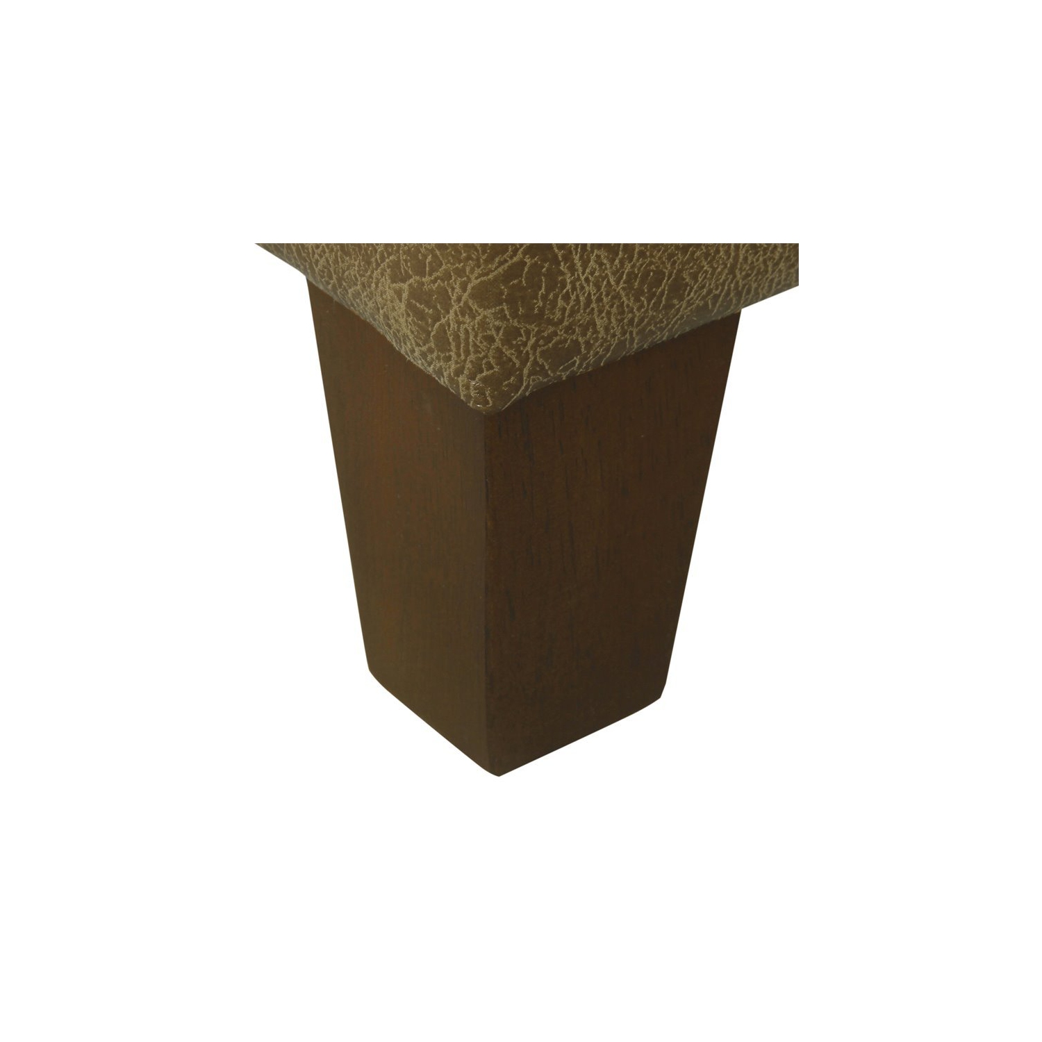 HomePop Luxury Transitional Faux Leather Storage Ottoman in Distressed Brown