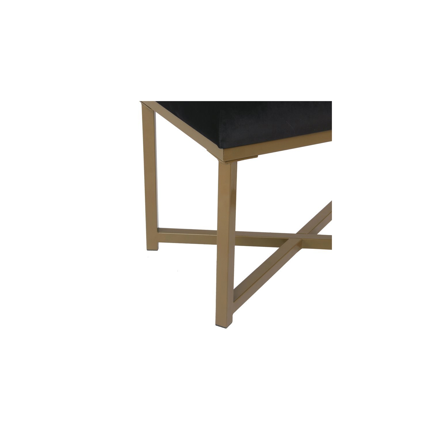 HomePop Modern Wood and Velvet Tufted Ottoman in Black Finish