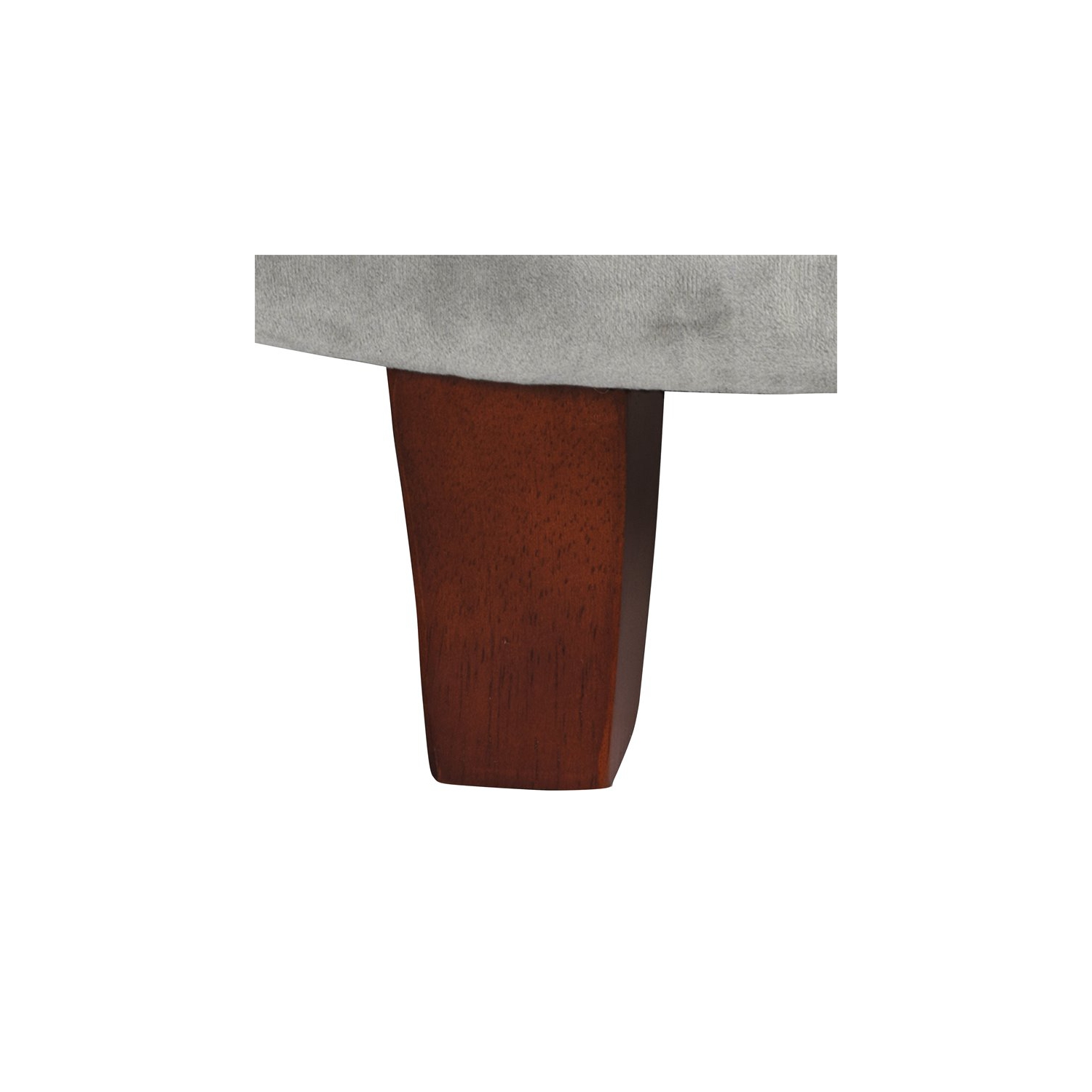 HomePop Round Transitional Wood and Velvet Ottoman with Storage in Gray