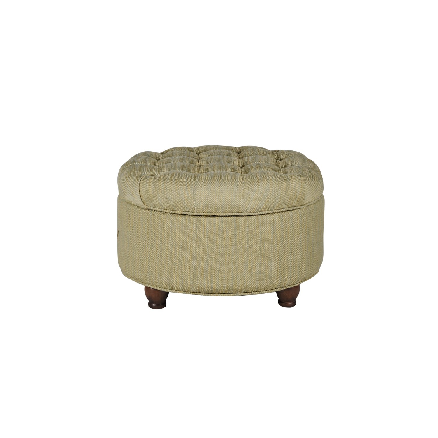 HomePop Traditional Fabric Tweed Tufted Storage Ottoman in Cream