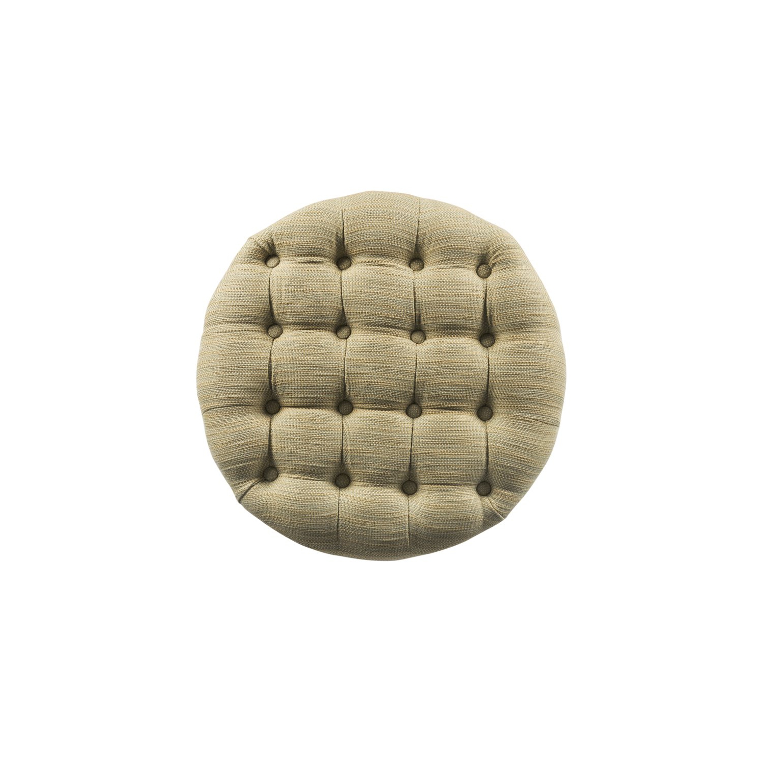 HomePop Traditional Fabric Tweed Tufted Storage Ottoman in Cream