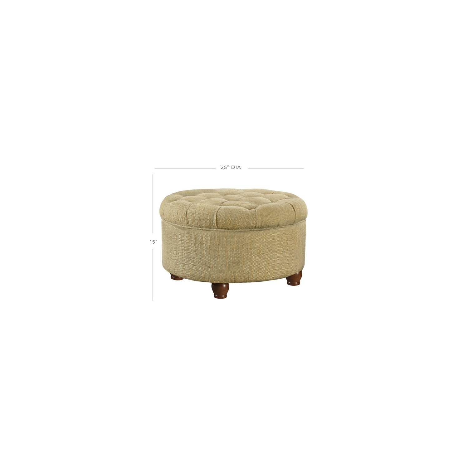 HomePop Traditional Fabric Tweed Tufted Storage Ottoman in Cream