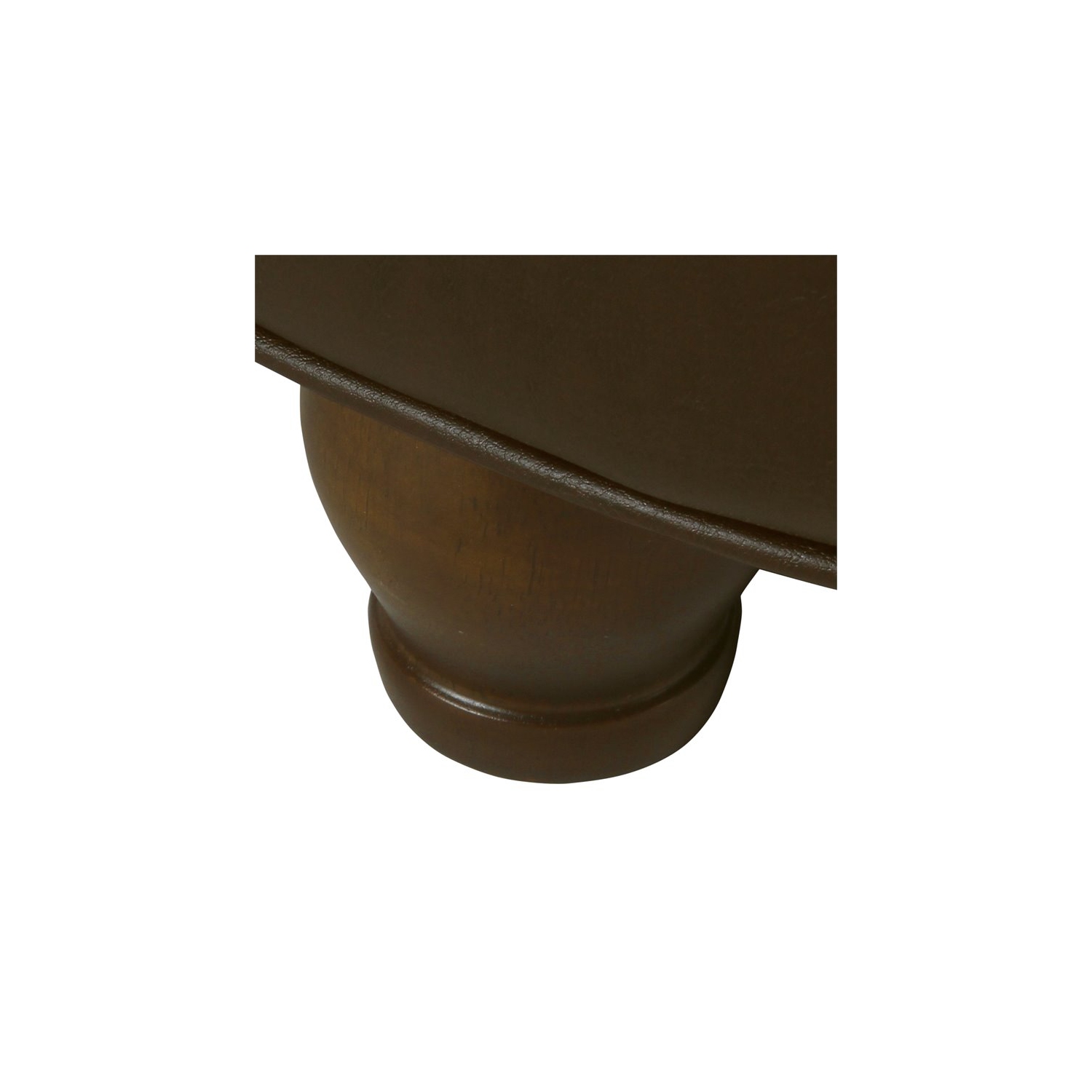 HomePop – Grand pouf de rangement rond en bois traditionnel et en similicuir, brun