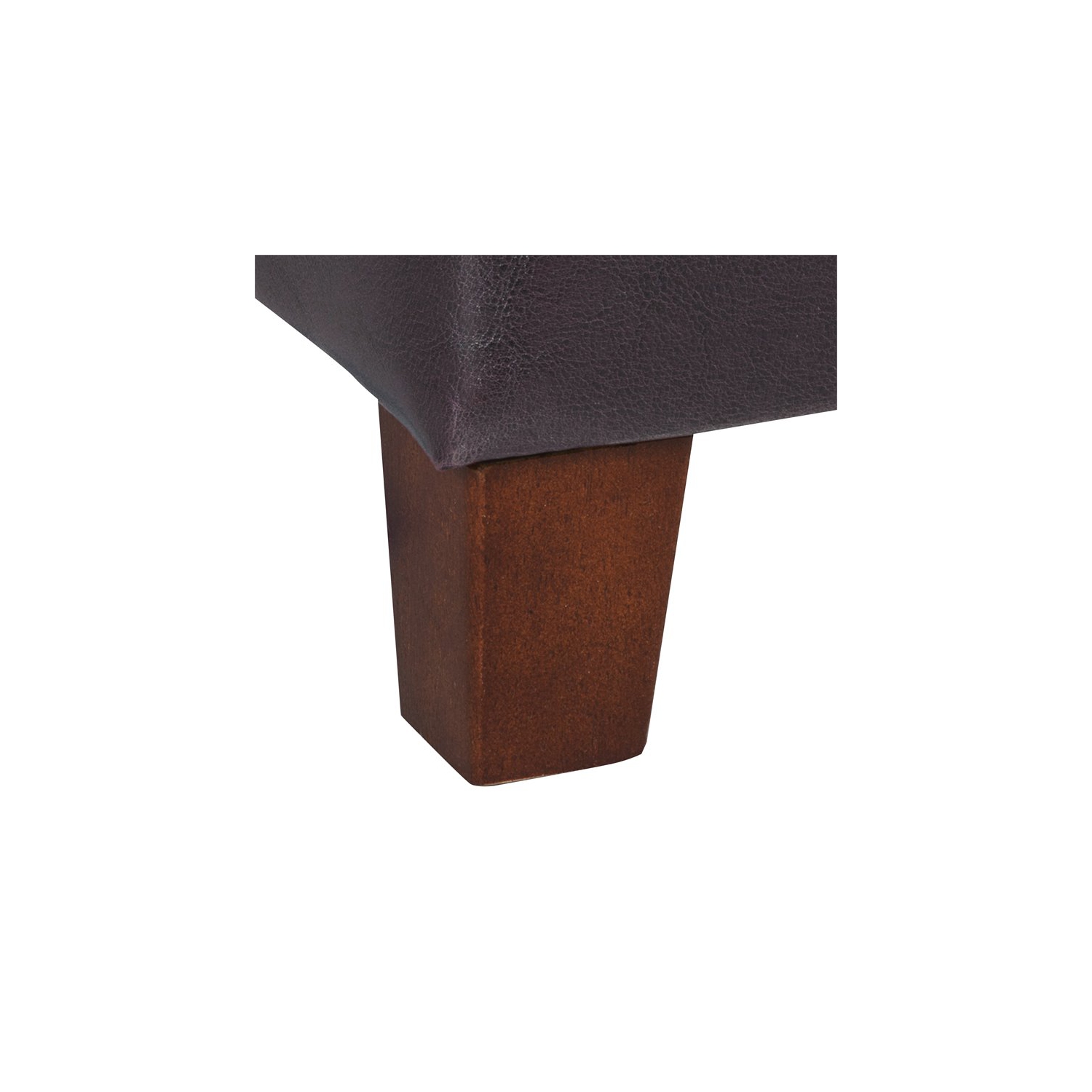 HomePop Square Transitional Wood and Faux Leather Storage Ottoman in Brown