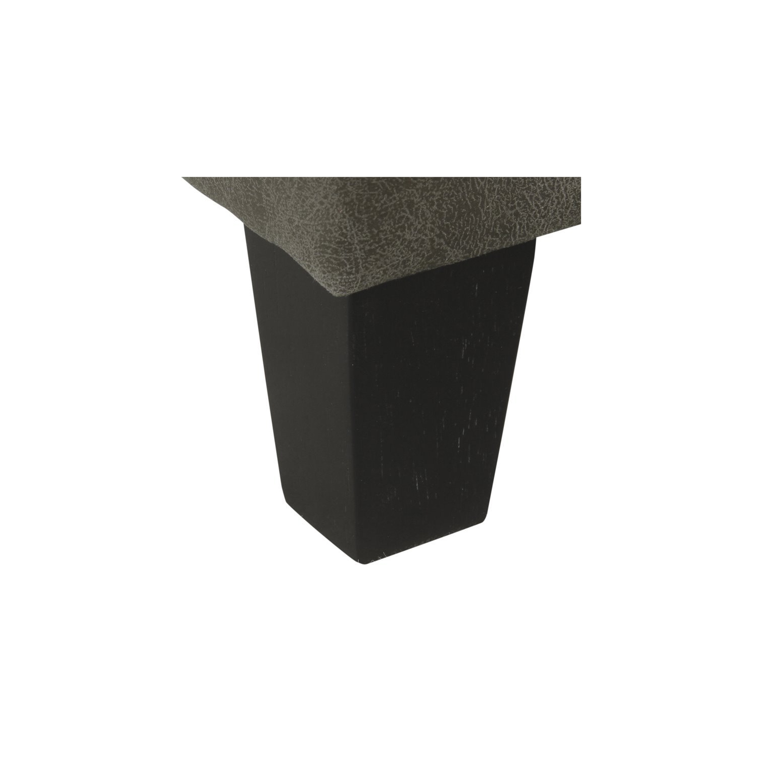 HomePop Transitional Faux Leather Storage Ottoman in Gray Finish