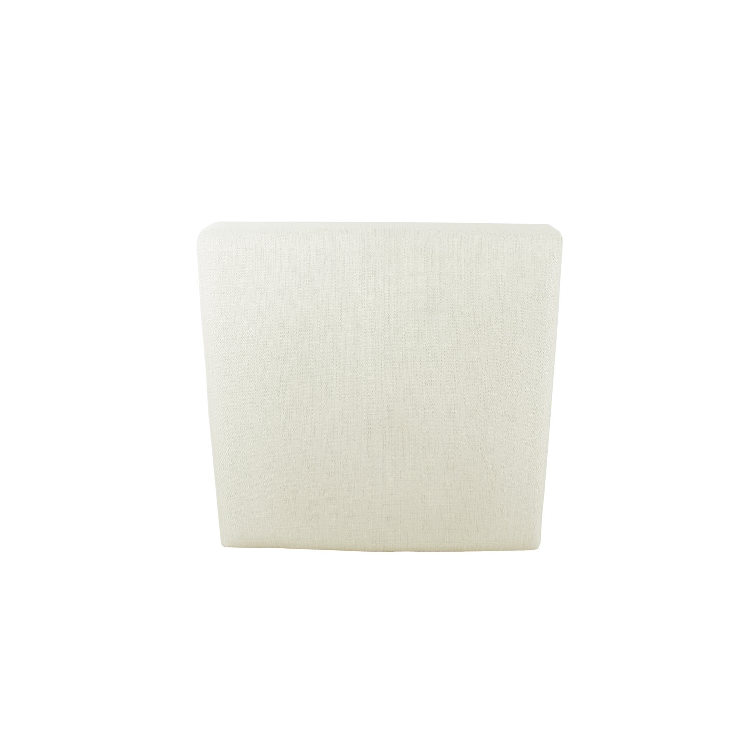 HomePop Square Transitional Wood and Woven Fabric Ottoman in Cream