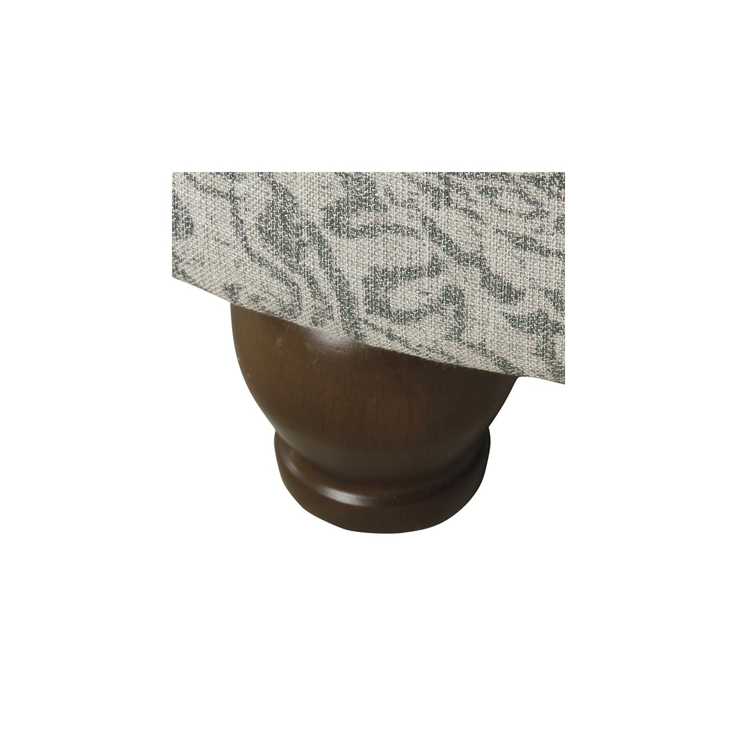 HomePop Transitional Fabric Storage Ottoman with Paisley Floral Pattern in Gray