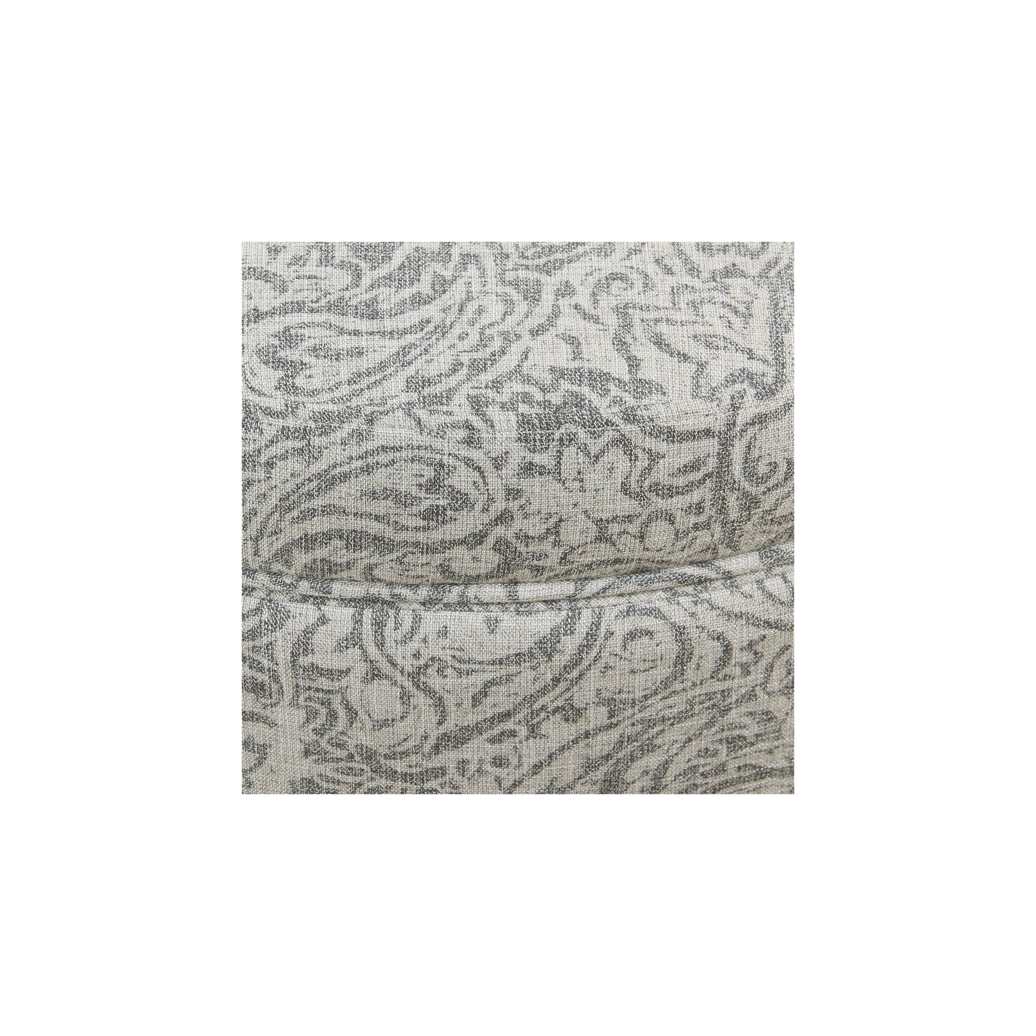 HomePop Transitional Fabric Storage Ottoman with Paisley Floral Pattern in Gray