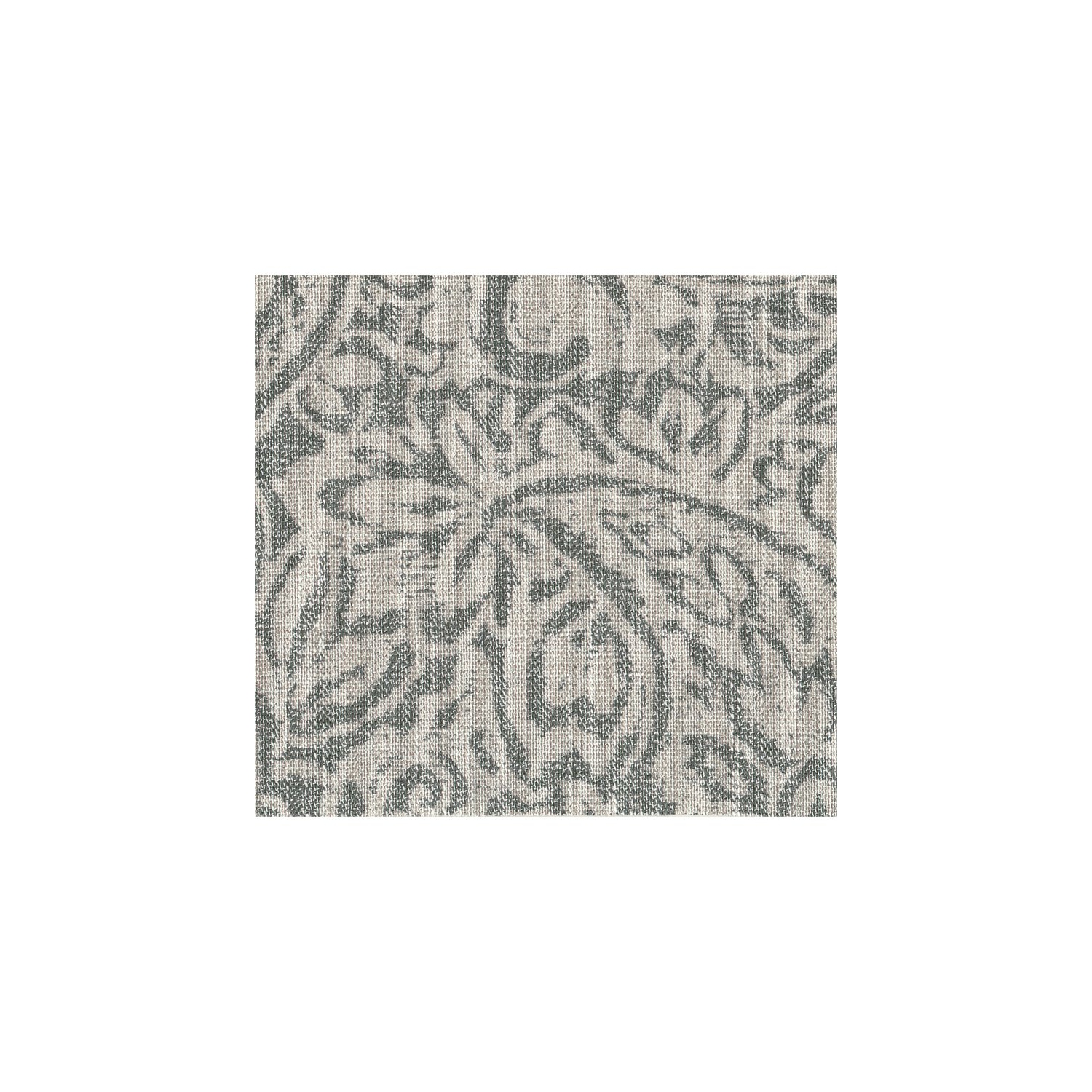 HomePop Transitional Fabric Storage Ottoman with Paisley Floral Pattern in Gray