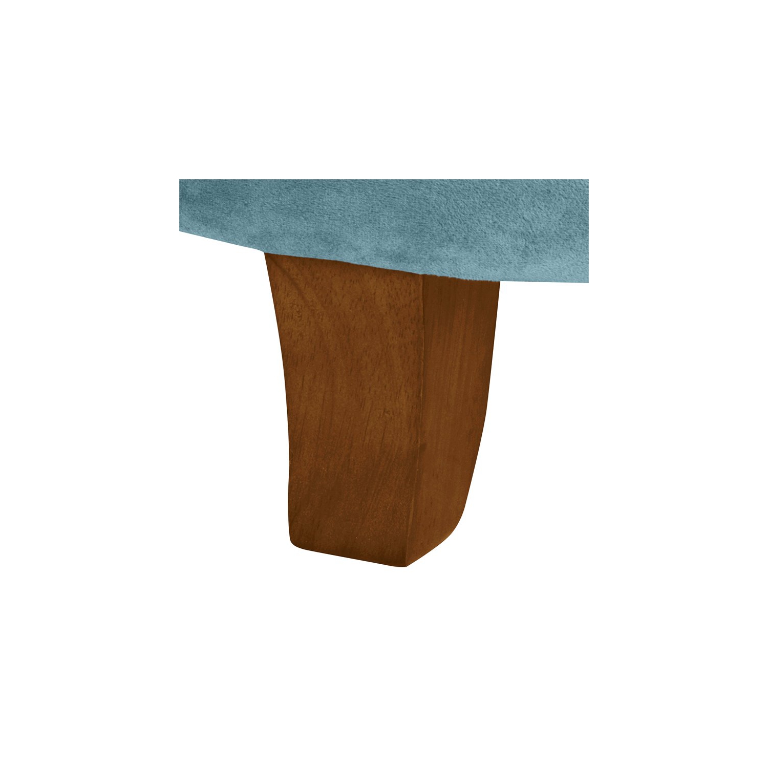 HomePop Round Transitional Wood and Velvet Ottoman with Storage in Blue