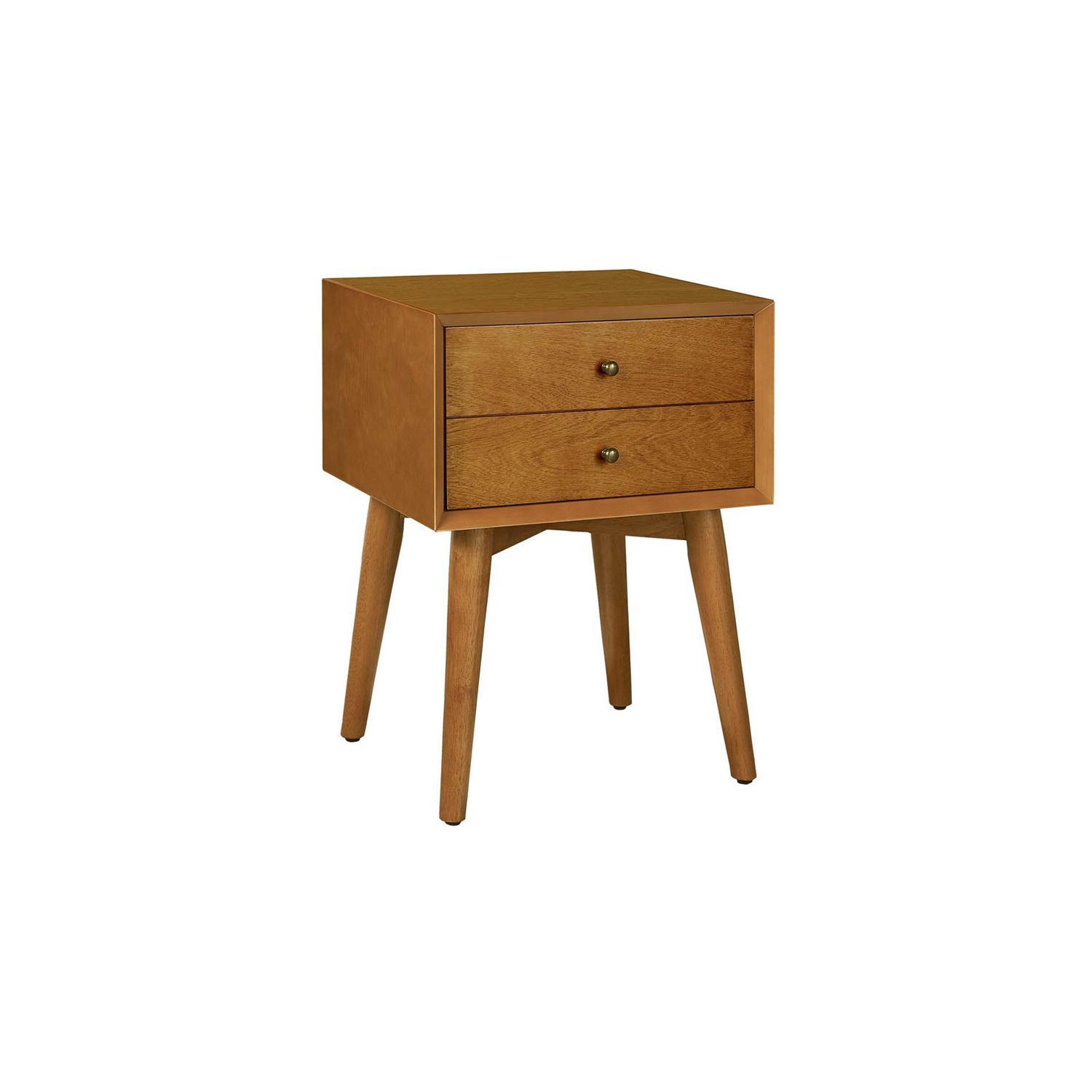 Crosley Landon 2 Piece Mid Century Modern Bedroom Set in Acorn