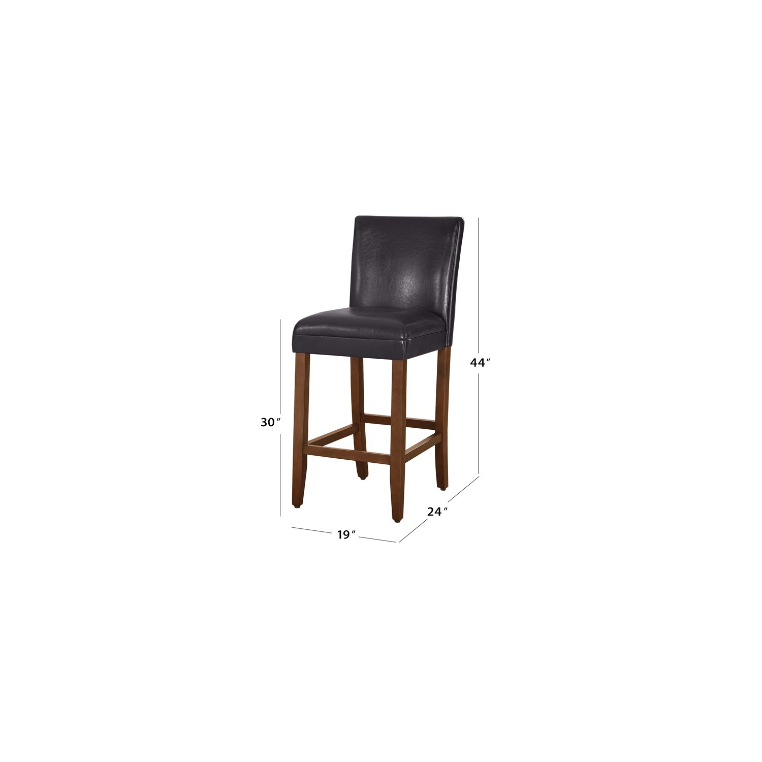 HomePop 29" Traditional Wood and Faux Leather Barstool in Brown