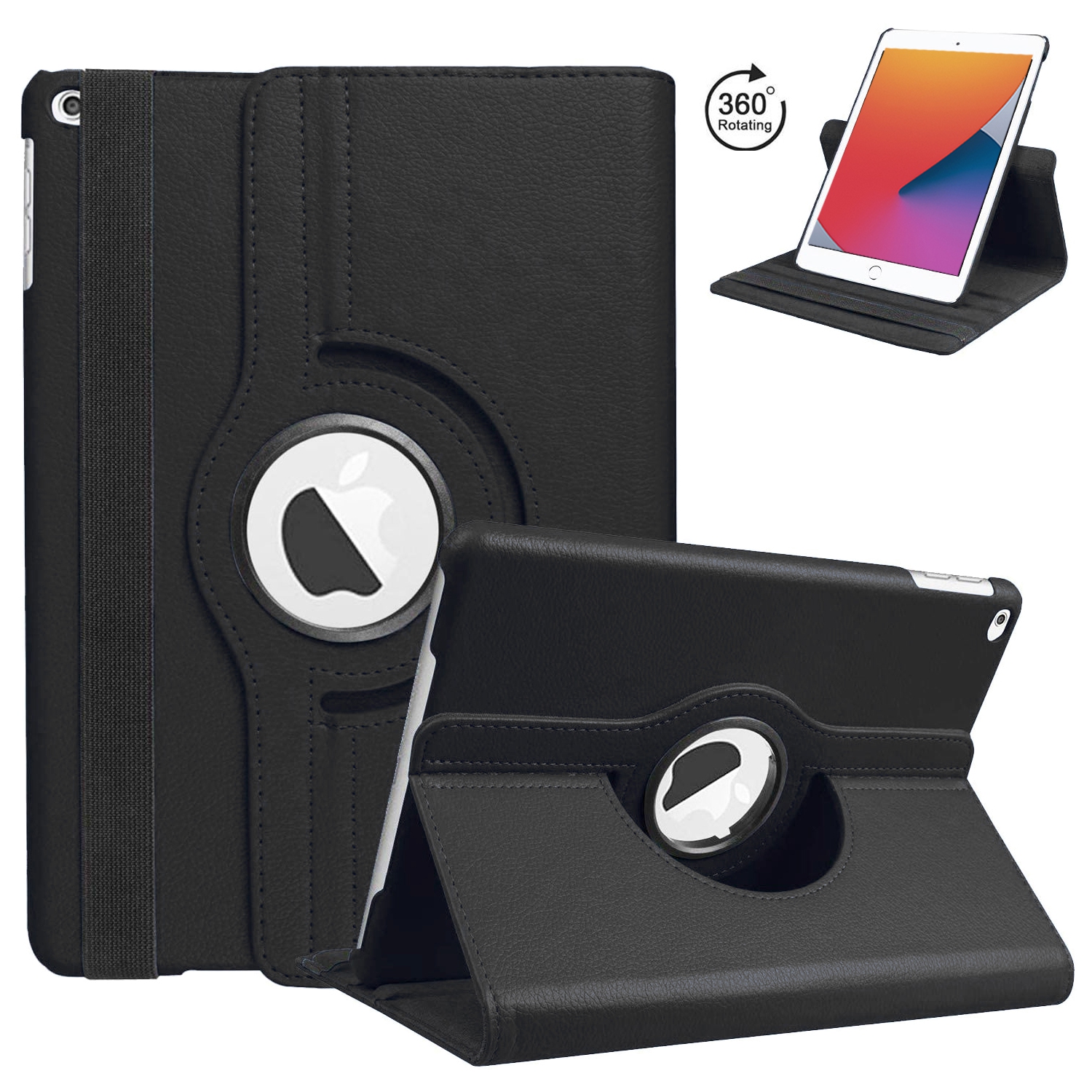 XCRS Étui folio pour Apple iPad 9,7" 6e génération / iPad 5e génération (2017) /iPad Air 2/ Air Housse pivotante à 360°, affichage multi-angle,