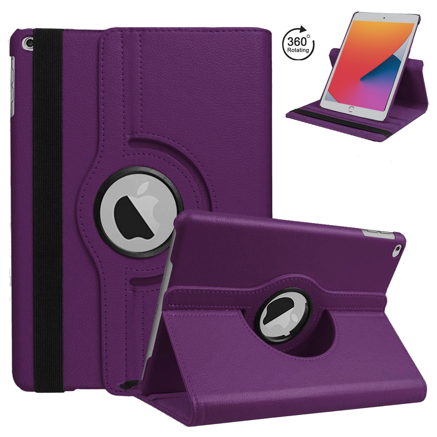 XCRS Folio Case for Apple iPad 9.7-inch 6th Gen / iPad 5th Gen (2017) /iPad Air 2/ Air 360° Swivel Rotating Cover, Multi-Angle Viewing, PU Leather