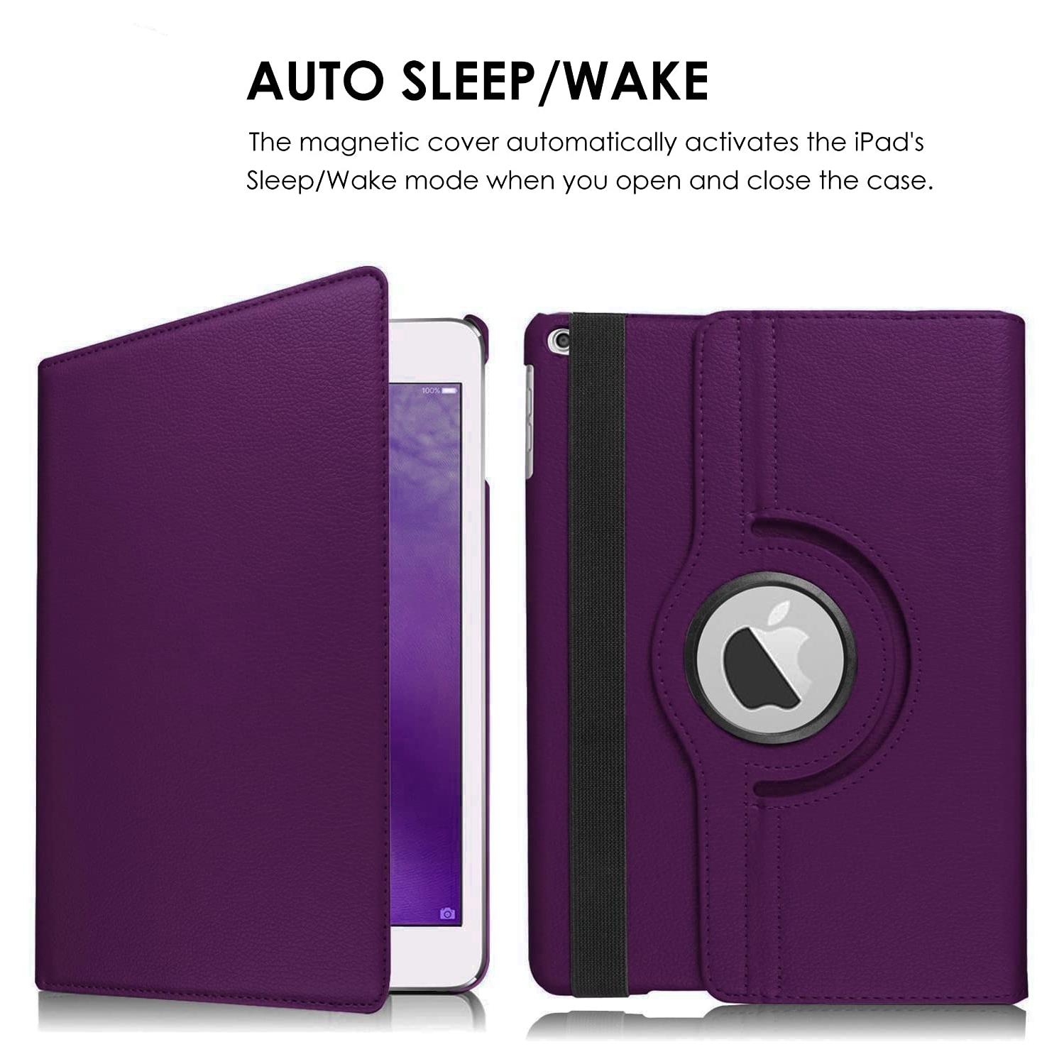 XCRS Folio Case for Apple iPad 9.7-inch 6th Gen / iPad 5th Gen (2017) /iPad Air 2/ Air 360° Swivel Rotating Cover, Multi-Angle Viewing, PU Leather