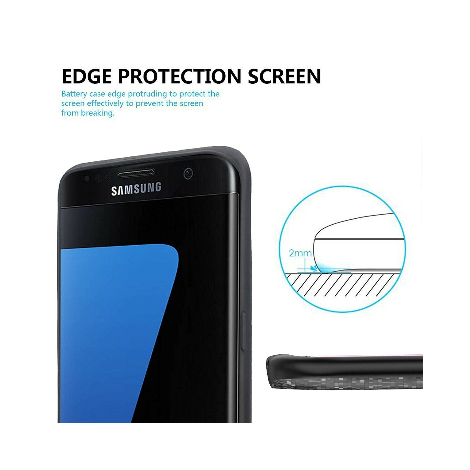Samsung Galaxy S7 / S7 Edge Slim & Light Rechargeable Extended Charging Case CA