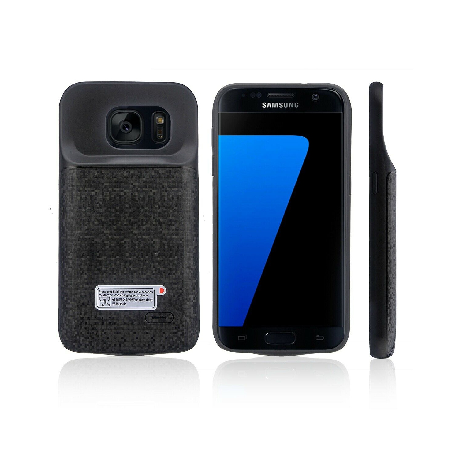 Samsung Galaxy S7 / S7 Edge Slim & Light Rechargeable Extended Charging Case CA