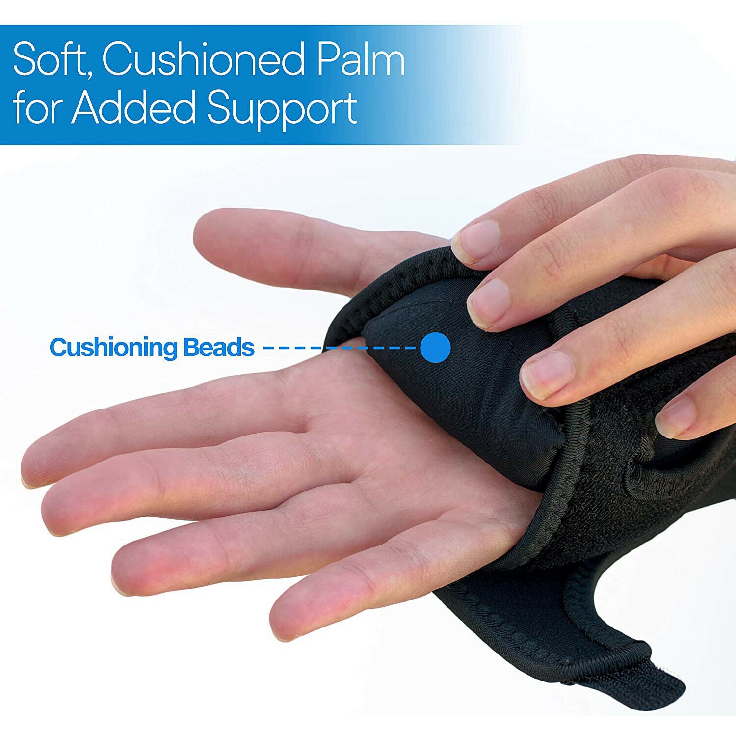 Support de poignet réglable de taille unique avec stabilisateur à attelle en métal et billes coussinées