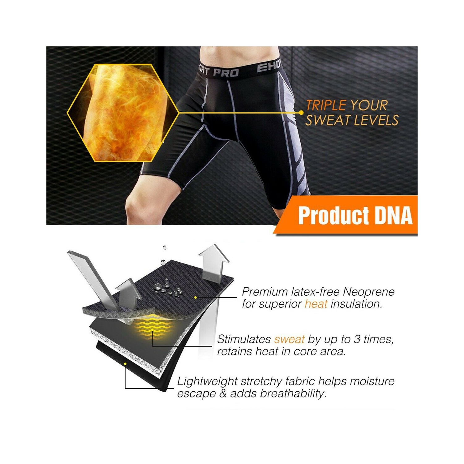 Short sport de compression à séchage froid sport performance pour hommes