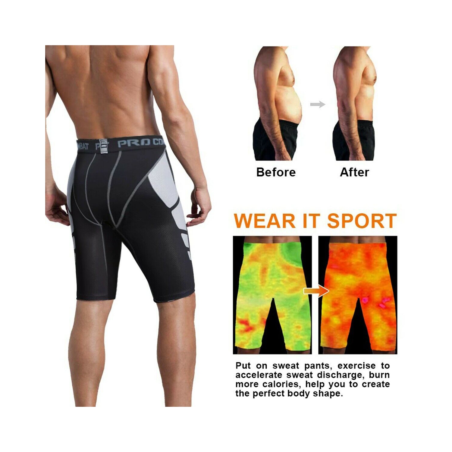 Short sport de compression à séchage froid sport performance pour hommes