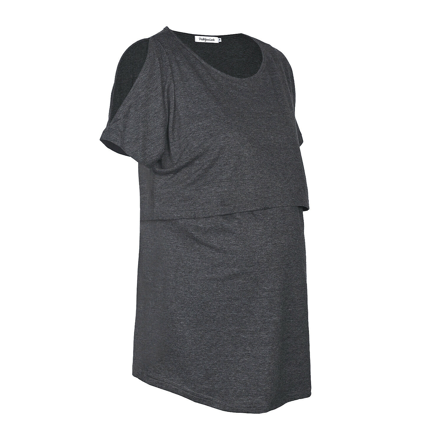 Paquet de 2 t-shirts de maternité confortables pour l’allaitement maternel de style Basic style-M/G/TG