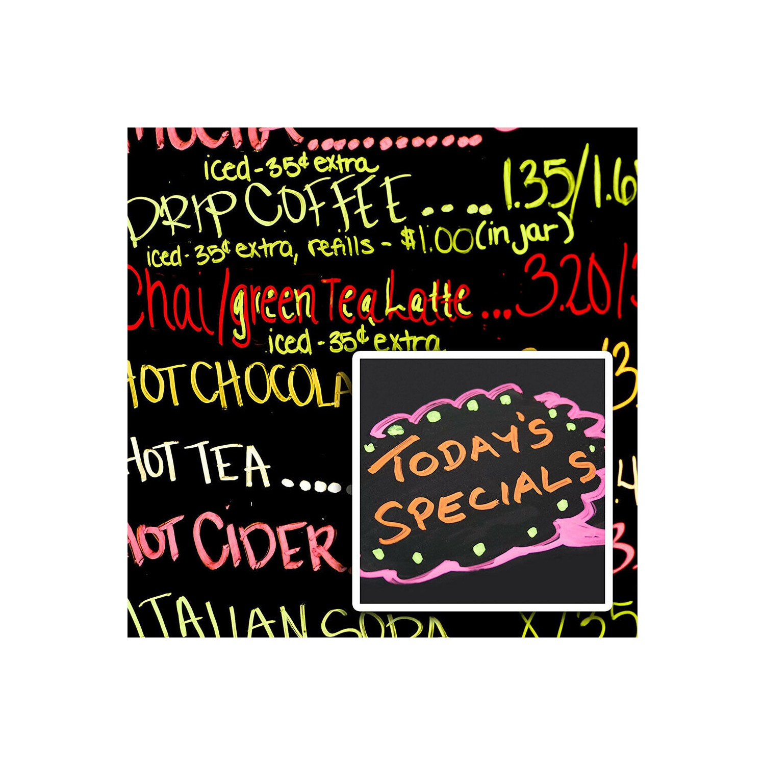 Paquet de 12 marqueurs fluorescents à craie liquide Highlighter pour tableau d'écriture à DEL de 6 mm