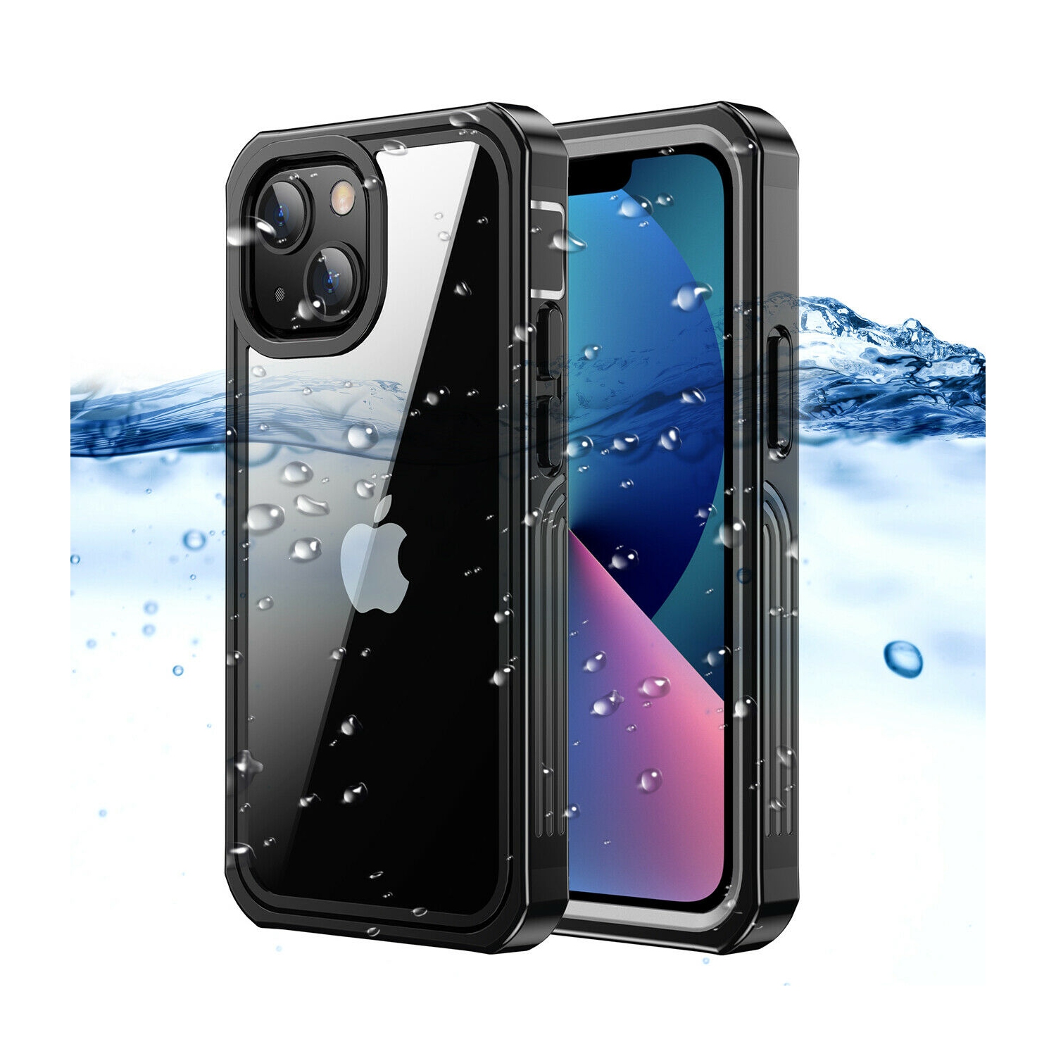 Full Body IP68 Waterproof Case w/Built in Screen Protector for iPhone 13/13 Pro