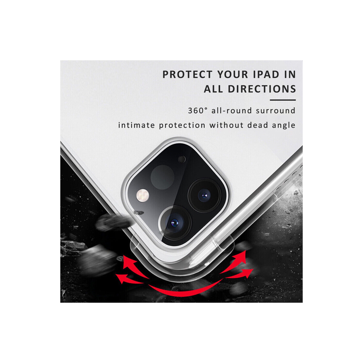 Shockproof Clear TPU Case Back Cover+Screen Protector for iPad 10.2 9th Gen 2021