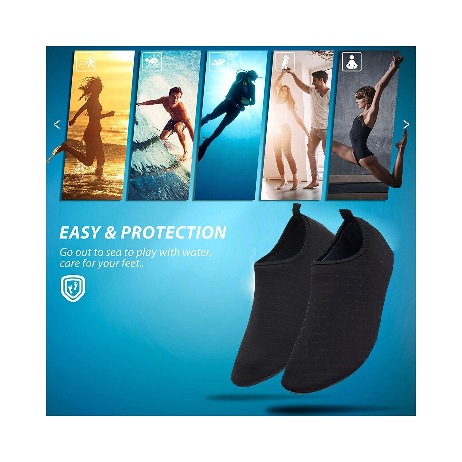 [Breathable & Quick-Dry & Elastic Easy-fit] Water Shoes / Swimming Socks, Unisex