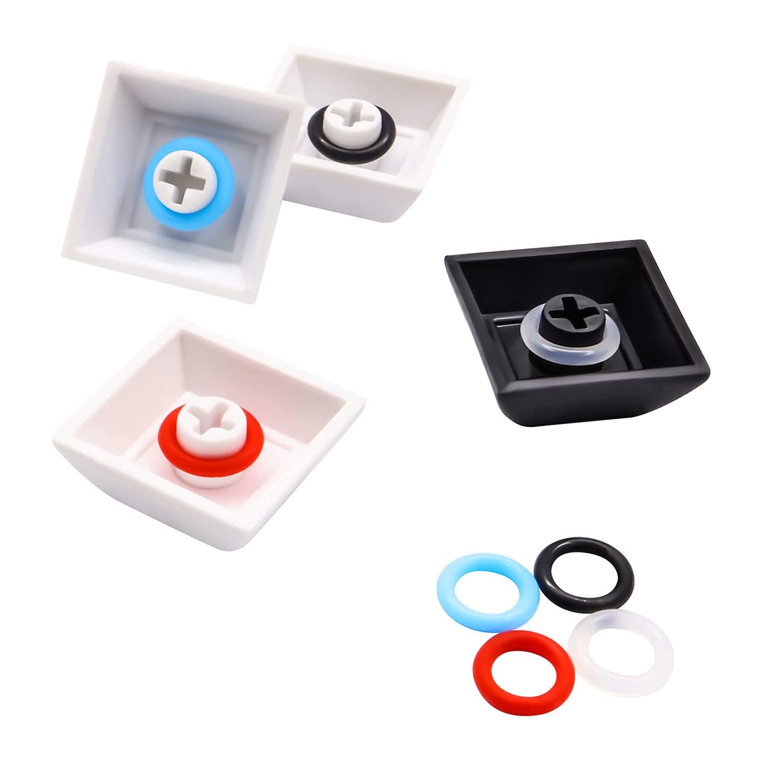 120Pcs Rubber O-Ring Switch Dampeners Keycap white For Cherry MX Key Switch Keyboards Dampers