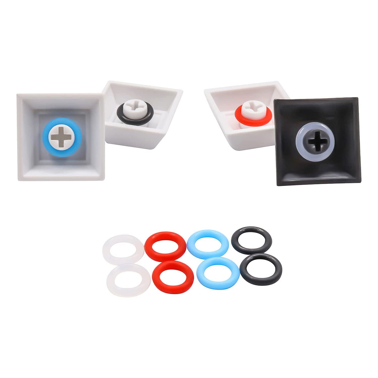 120Pcs Rubber O-Ring Switch Dampeners Keycap white For Cherry MX Key Switch Keyboards Dampers