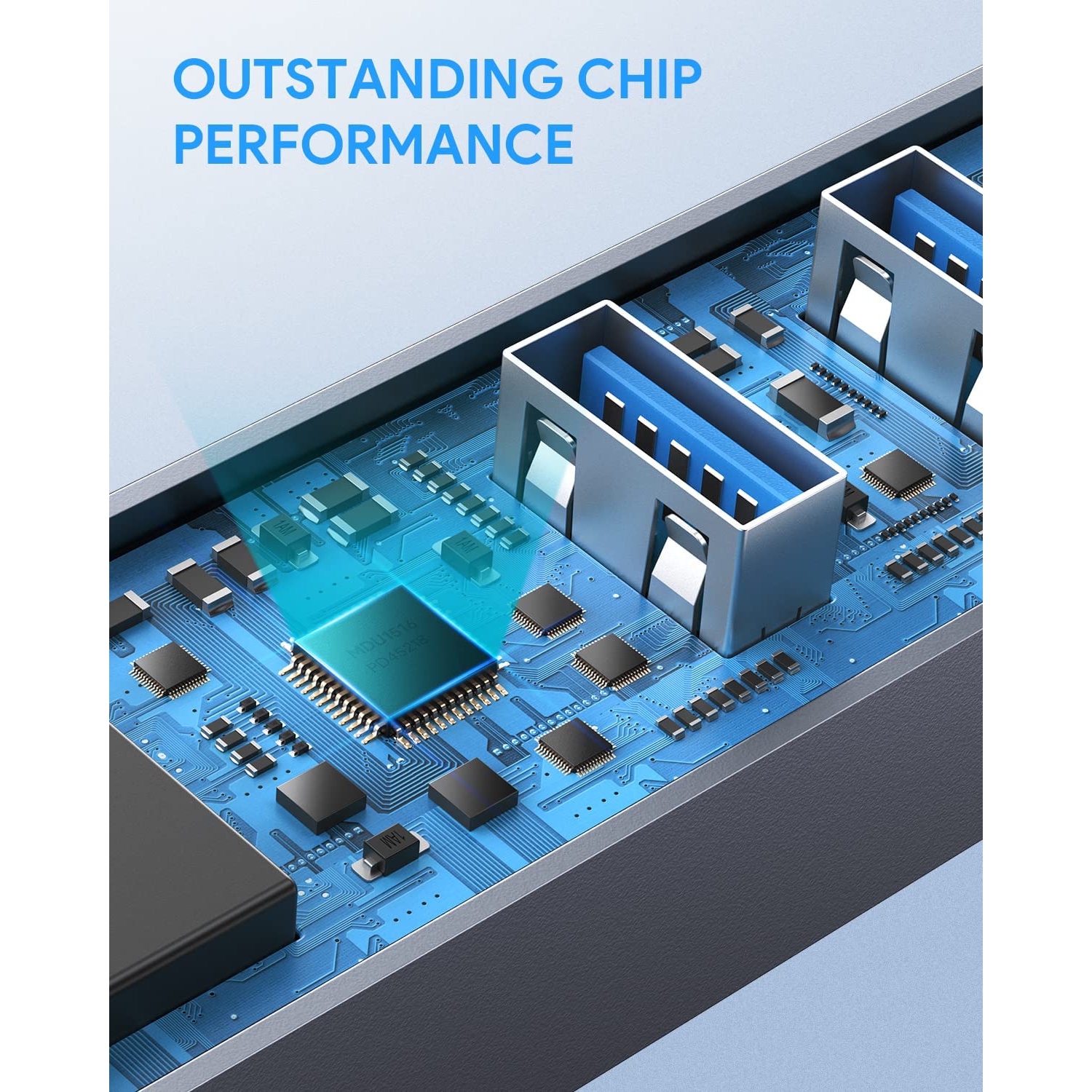 Adaptateur USB 3.0 à Ethernet, concentrateur USB 3.0 à 3 ports avec répartiteur Ethernet 1000M RJ45 compatible avec MacBook, Surface Pro 4/5/6,