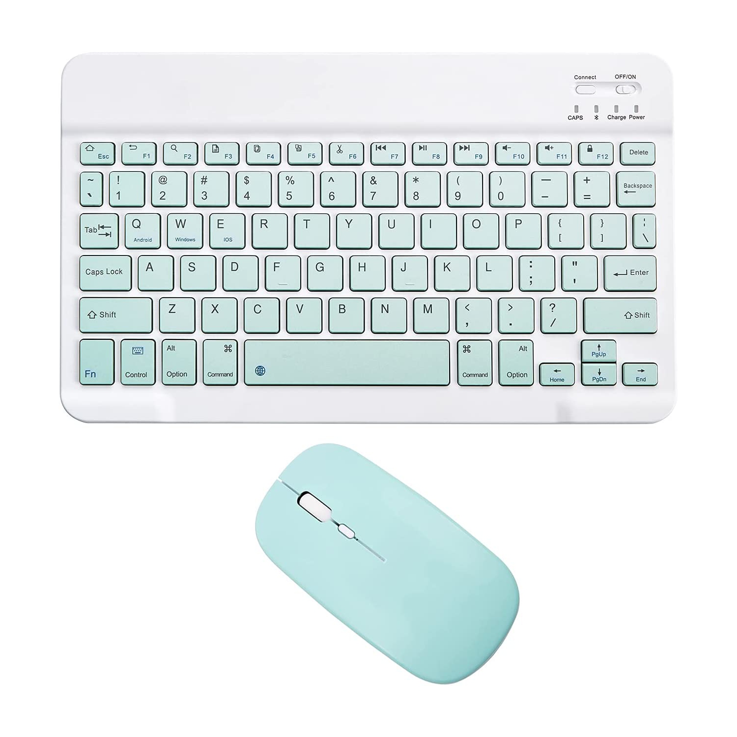 Rechargeable Bluetooth Keyboard and Mouse Combo Ultra-Slim Portable Compact Wireless Mouse Keyboard Set for Android Windows Tablet Cell Phone iPhone iPad Pro Air Mini, iPad OS/iOS