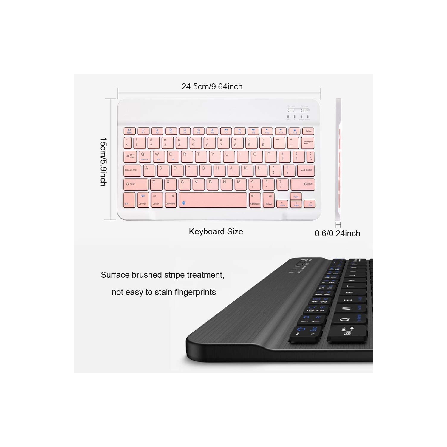 Rechargeable Bluetooth Keyboard and Mouse Combo Ultra-Slim Portable Compact Wireless Mouse Keyboard Set for Android Windows Tablet Cell Phone iPhone