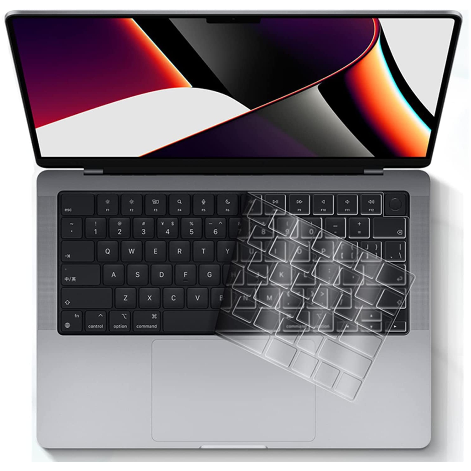 Compatible with MacBook Pro 14 inch Keyboard Cover & 16 inch & MacBook Air 13.6 inch Keyboard Skin 2021 2022 TPU Protector for M1 Pro/M1 Max/M2 Model A2442/A2485/A2681,Tr