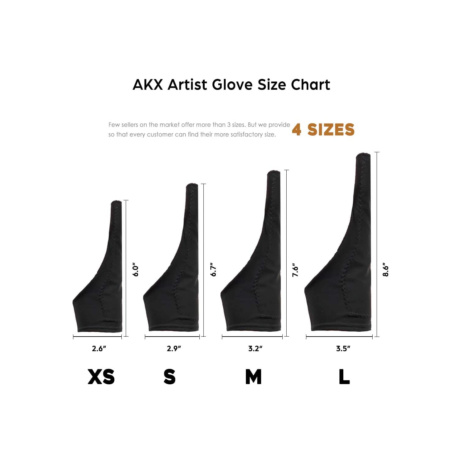 Artist Glove Large - 2 Pack Palm Rejection Drawing Glove for Graphic Tablet, iPad - Smudge Guard, 1 Finger, Elastic Lycra, Fingerless Glove, Good for