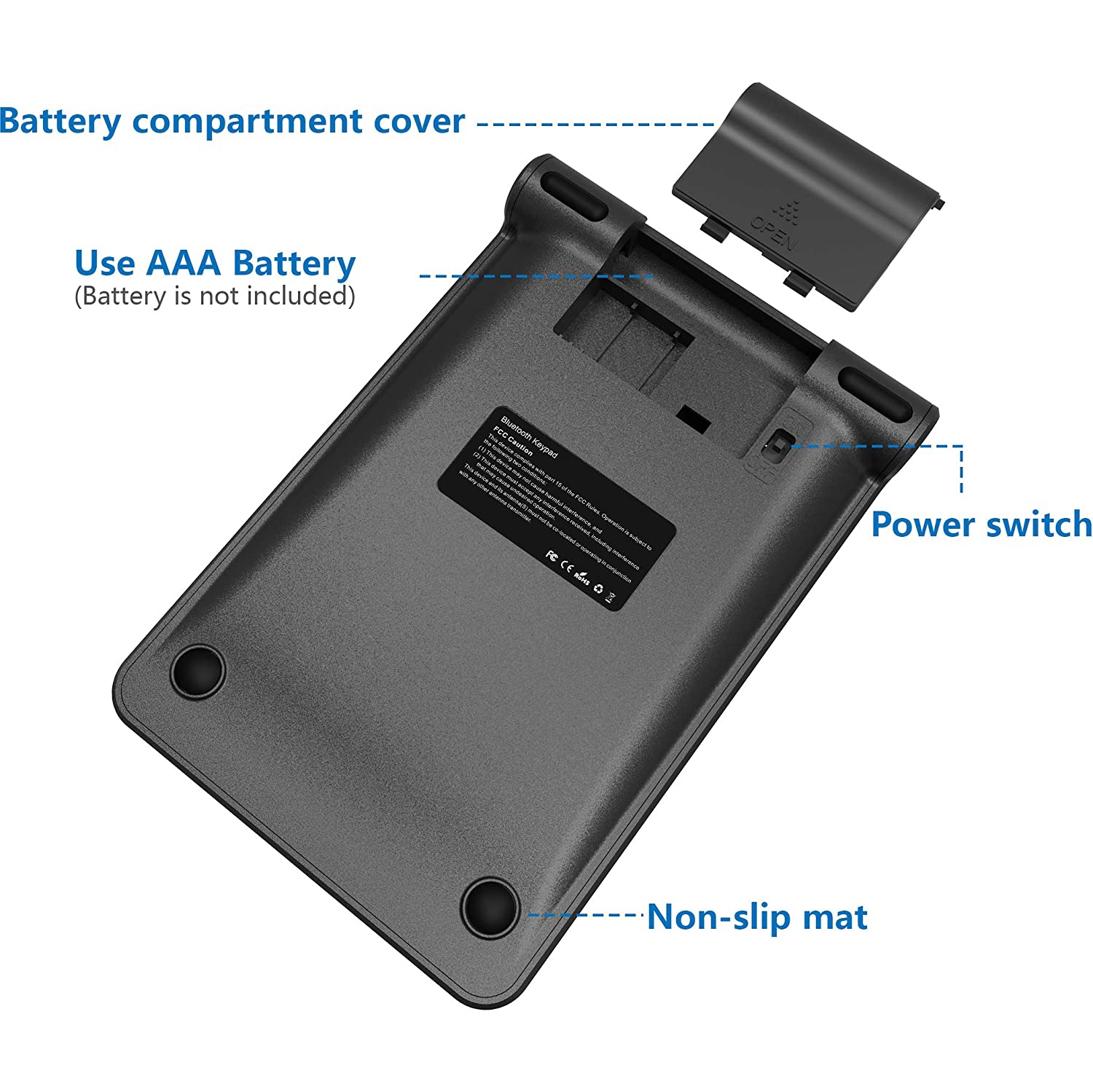 Clavier numérique Bluetooth, clavier sans fil Bluetooth portatif à 22 touches, clavier numérique avec raccourcis pour ordinateur/portable/ordinateur