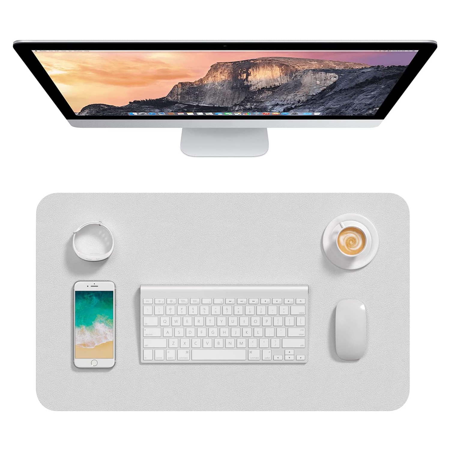 Sous-main de bureau, tapis de bureau en cuir pu de 23.6 x 13.8 pi, très grand tapis de souris, protège-sous-main de bureau étanche, petit tapis de