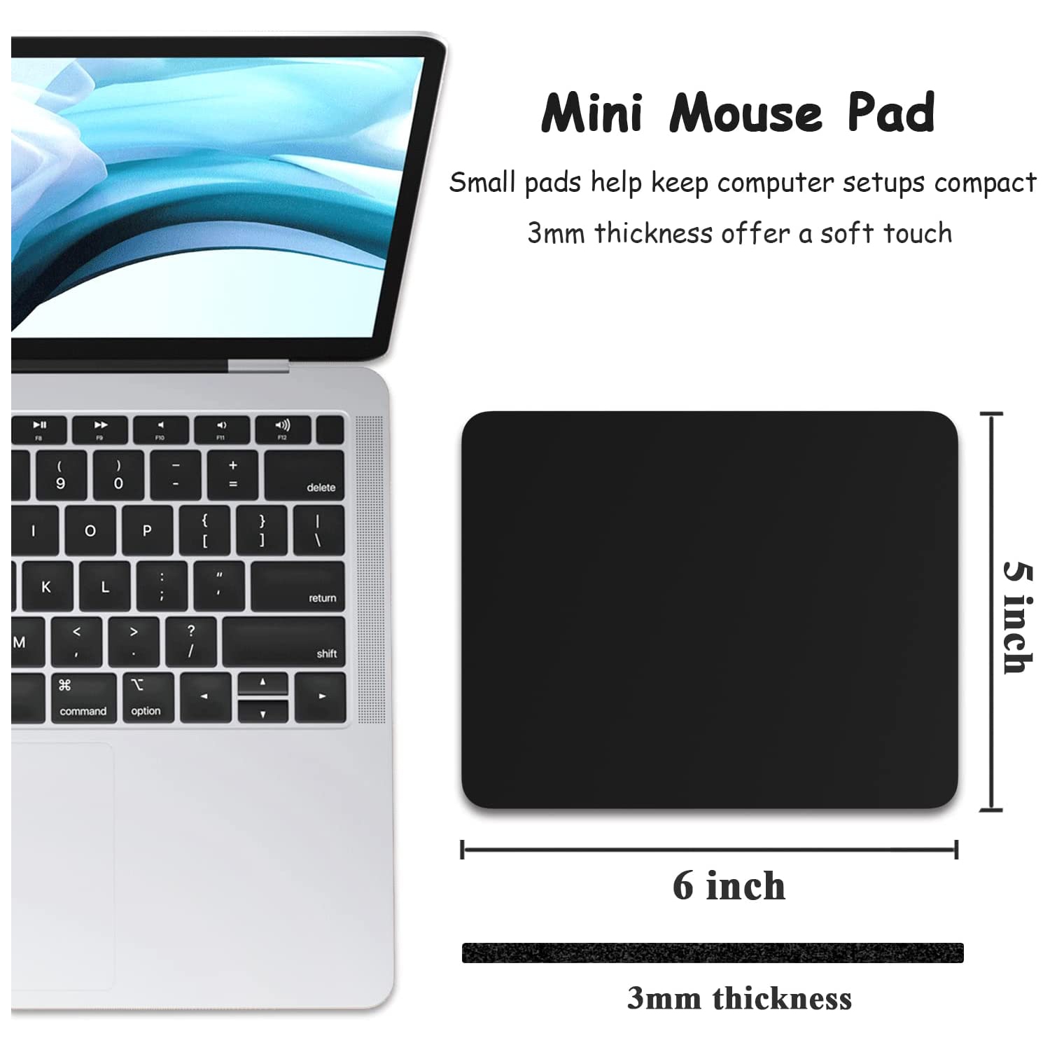 Mouse Pad, Small Mouse Pad 5 x 6 Inch with Non-Slip Rubber Base, Waterproof Mouse Mat, Mini Mouse Pad for Women Kids Men Wireless Mouse Laptops