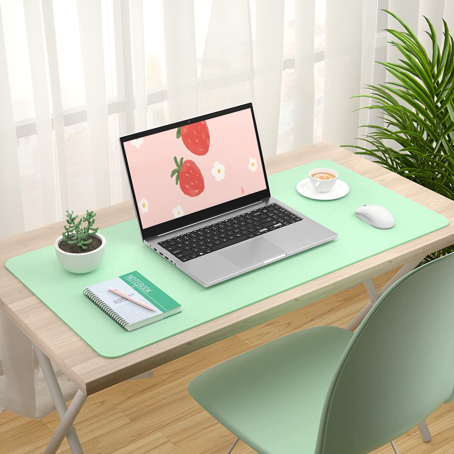 Desk Pad, 30' x 14' Dual Side PU Leather Large Mouse Pad, Desk Protector, Desk Mat for Desktop, Desk Accessories for Women Office, Desk Supplies for