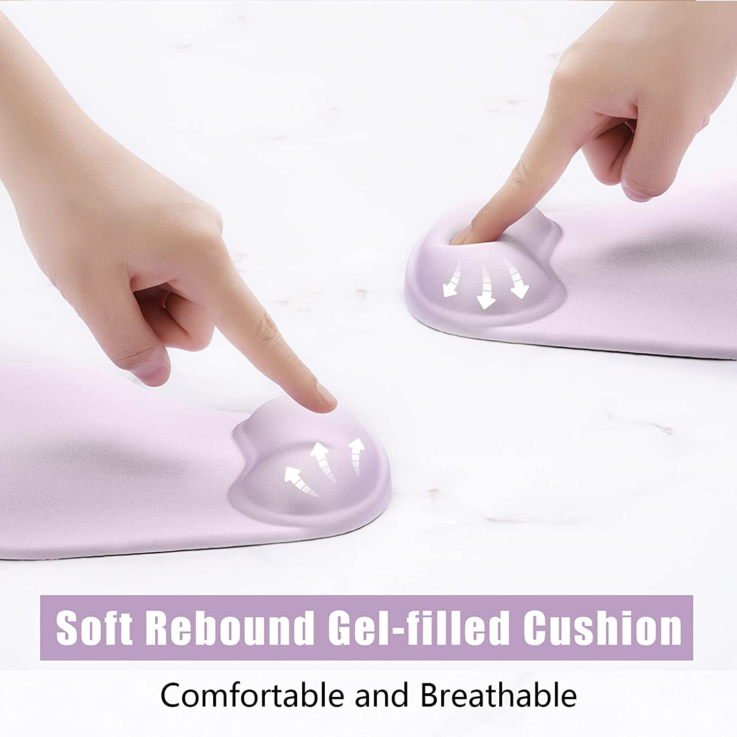 Ergonomic Mouse Pad with Wrist Rest Support, Gel Mouse Pads with Non-Slip PU Base, Pain Relief Memory Foam Mousepad for Laptop PC, Cute Office