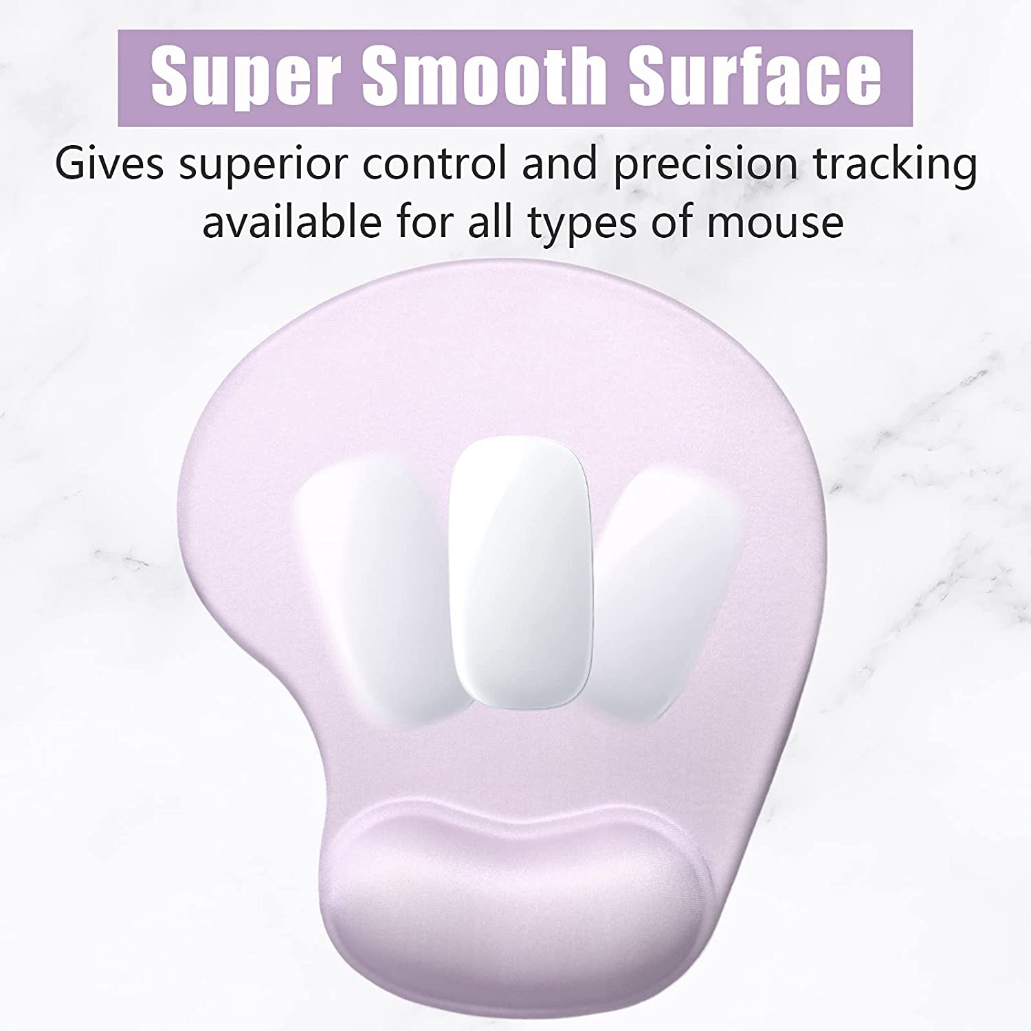 Ergonomic Mouse Pad with Wrist Rest Support, Gel Mouse Pads with Non-Slip PU Base, Pain Relief Memory Foam Mousepad for Laptop PC, Cute Office