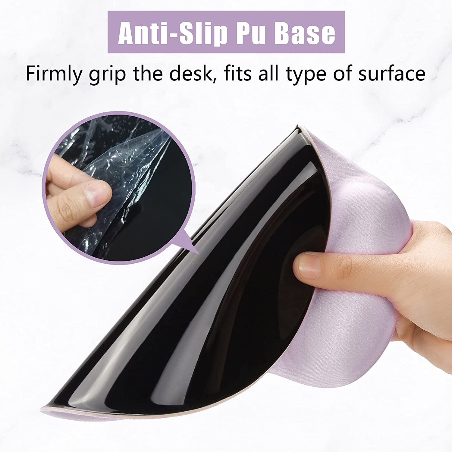 Ergonomic Mouse Pad with Wrist Rest Support, Gel Mouse Pads with Non-Slip PU Base, Pain Relief Memory Foam Mousepad for Laptop PC, Cute Office